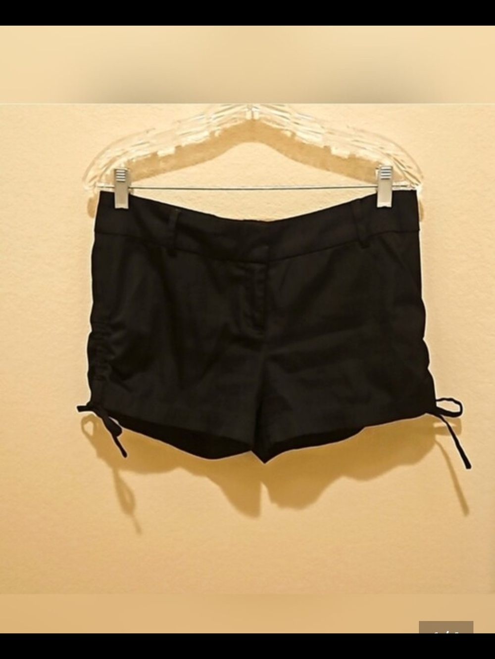 bebe Black High-Waist Side Tie Shorts